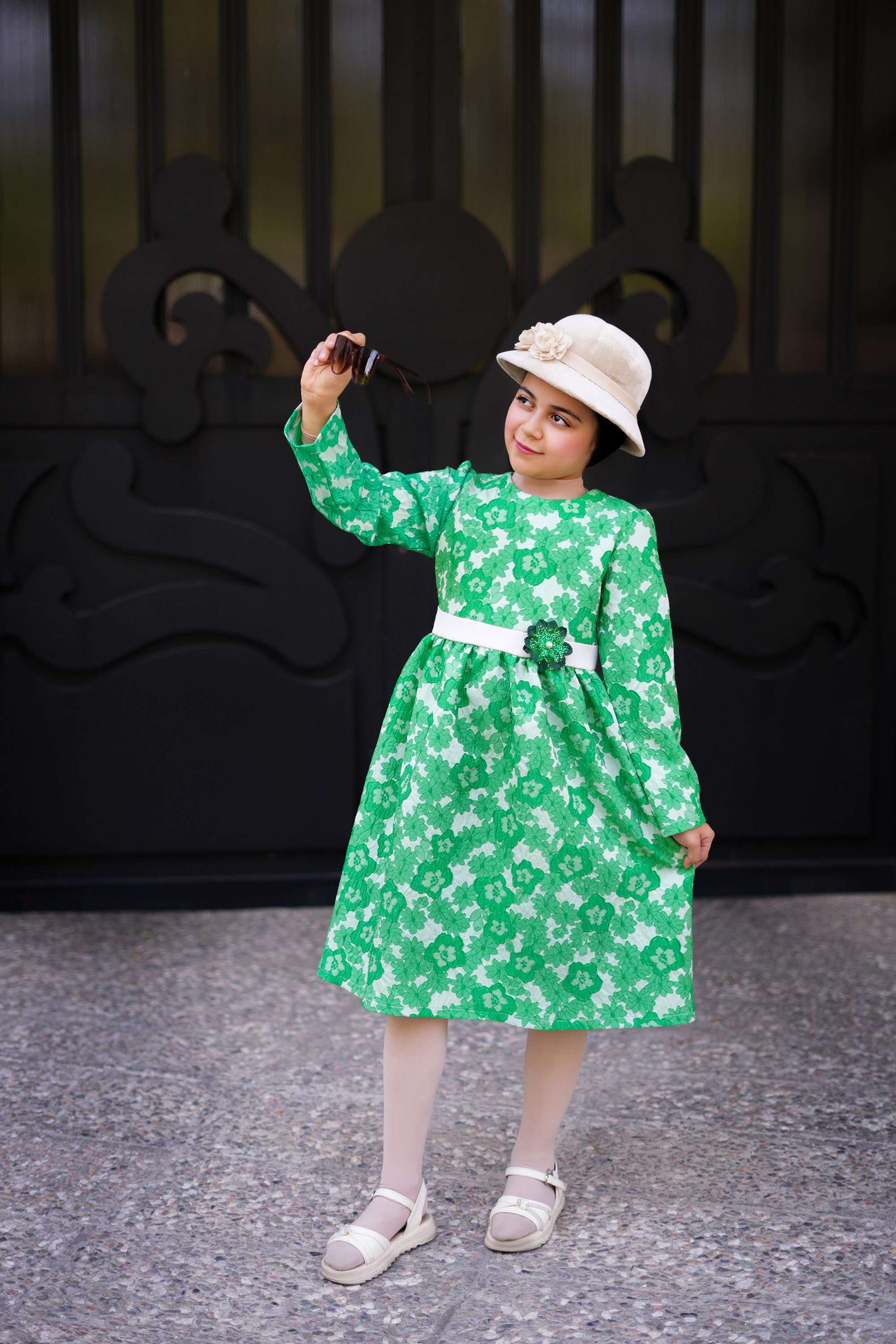 پیراهن دخترانه ژاکارد مدل زمرد