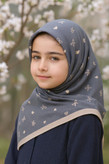 روسری نخی قواره 90 و 110 زمینه طوسی