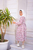 پیراهن دخترانه کریشه طرح دار مدل گلنار