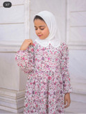 پیراهن دخترانه کریشه طرح دار مدل گلنار