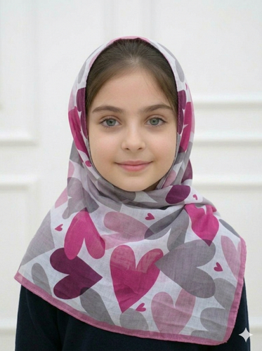 روسری نخی قواره 90 و 110 طرح قلب