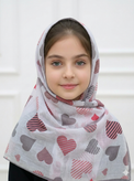 روسری نخی قواره 90 و 110 طرح قلب