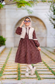 ست جلیقه و پیراهن پاییزه مدل ترمه