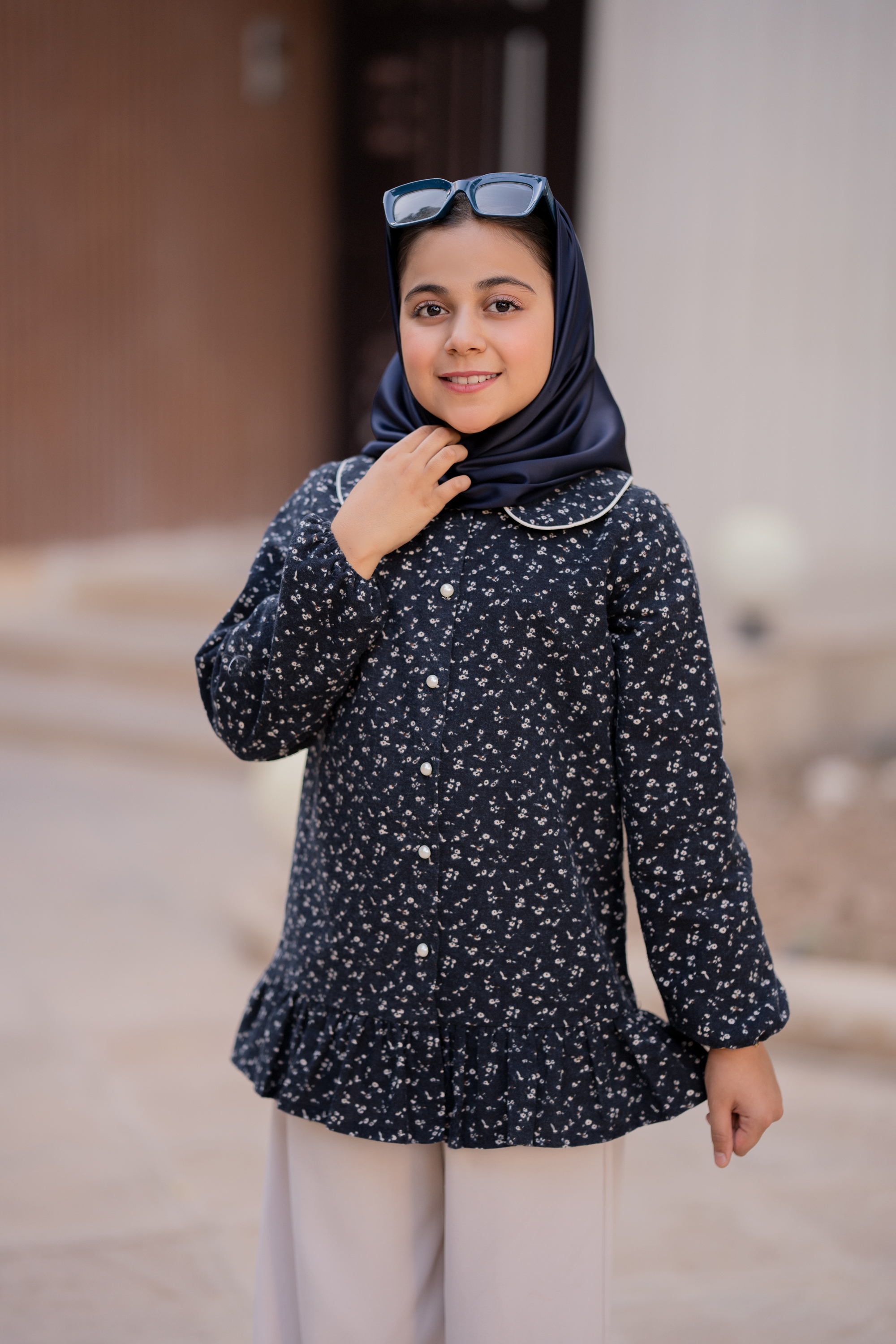 شومیز دخترانه لینن کرکی مدل گلبرگ